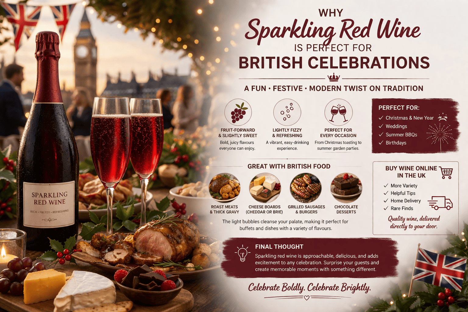 Why Sparkling Red Wine is Perfect for British Celebrations